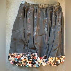 Black Floral Lined Skirt